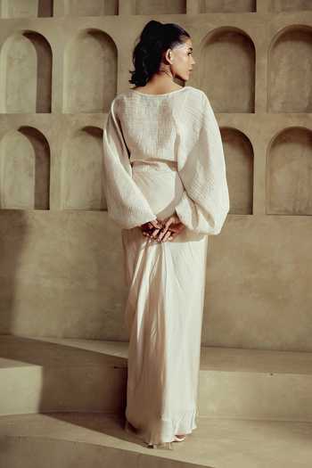 Babita M Lunelle Embellished Top Skirt Set 