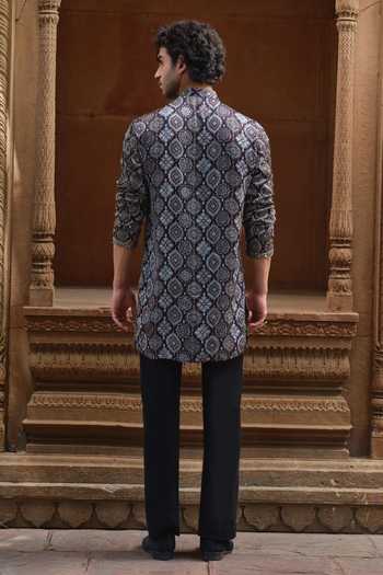 Darzi House Taaragarh Ajrakh Print & Embroidered Kurta Set 