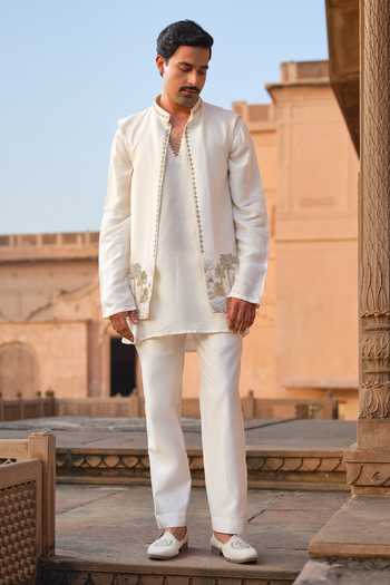 Darzi House Gajner Embroidered Jacket & Kurta Set 
