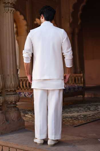 Darzi House Umaid Embroidered Nehru Jacket & Kurta Set 