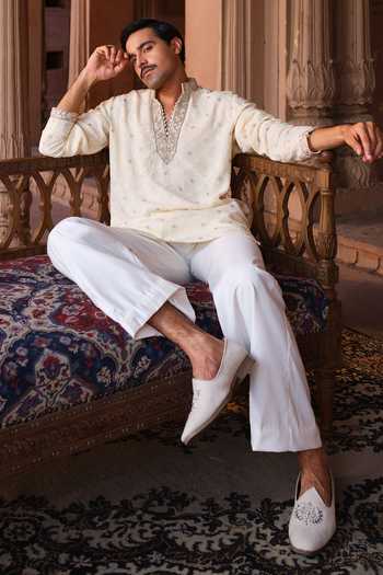 Buy_Darzi House_Beige Georgette Mandana Embroidered Kurta Set 