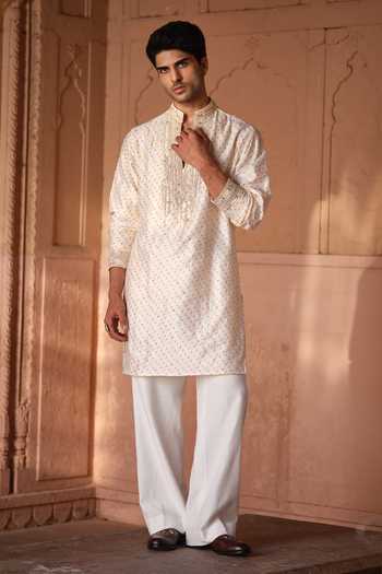 Darzi House Suraj Pol Bandhani & Embroidered Kurta Set 