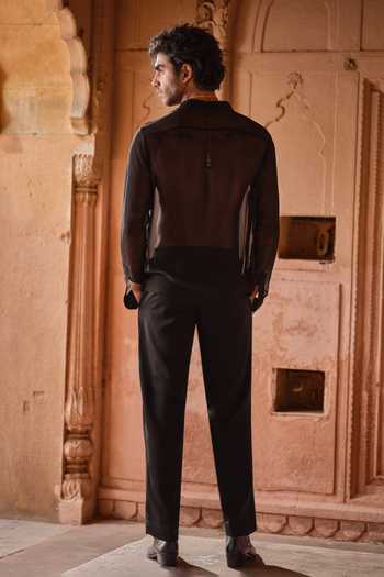 Darzi House Rathore Sheer Shirt & Pant Set