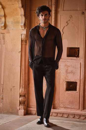 Darzi House Rathore Sheer Shirt & Pant Set