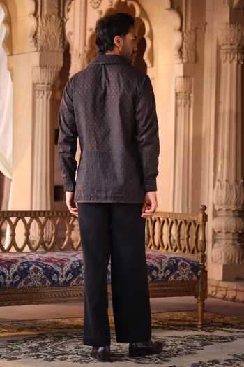 Darzi House Shahpura Textured Draped Kurta Set 