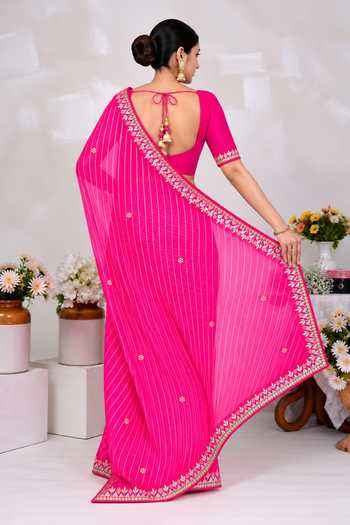 Geroo Jaipur Leheriya Saree With Blouse 
