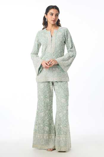 Gopi Vaid Myra Chikankari Work Kurta & Pant Set 