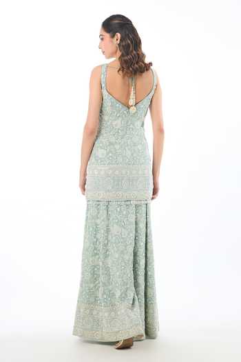 Gopi Vaid Vanya Chikankari Embroidered Kurta Set 