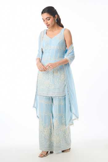 Gopi Vaid Kashvi Chikankari Kurta Pant Set 