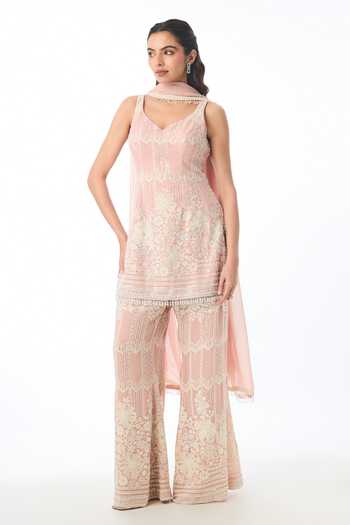 Gopi Vaid Kashvi Chikankari Embroidered Kurta Set 