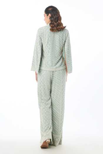 Gopi Vaid Aarika Chikankari Jacket & Pant Set 
