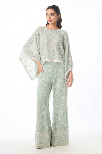 Gopi Vaid Ishira Chikankari Top & Pant Set 