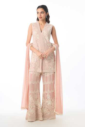 Gopi Vaid Pearl Chikankari Kurta Set 