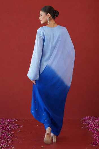 Masoomm Embroidered Ombre Straight Kurta Set
