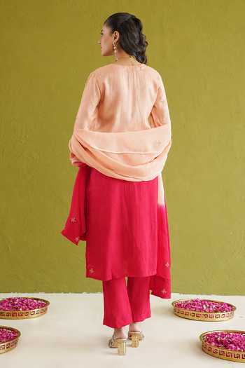 Masoomm Embroidered Ombre Kurta Pant Set