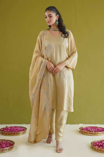 Masoomm Floral Embroidered Straight Kurta Set