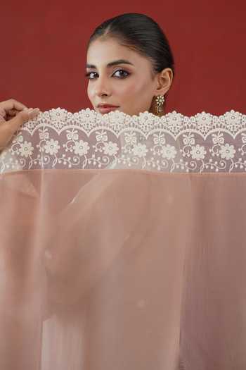 Buy Masoomm Pink Silk Notched Neck, Yes Embroidered Kurta Set Buy_Masoomm_Pink Silk Notched Neck, Yes Embroidered Kurta Set