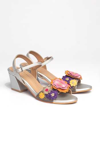 Nidhi Bhandari Floral 3D Embroidered Block Heels 