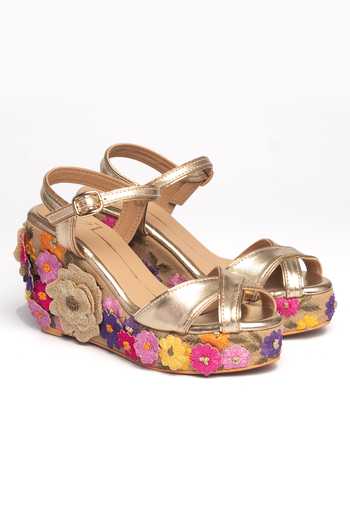 Nidhi Bhandari Floral Embroidered Wedges 