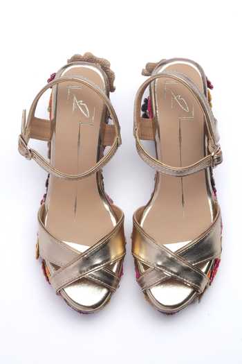 Nidhi Bhandari Floral Embroidered Wedges 