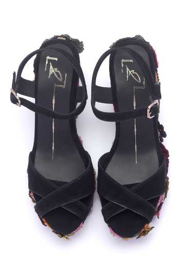 Nidhi Bhandari 3D Floral Embroidered Wedges 