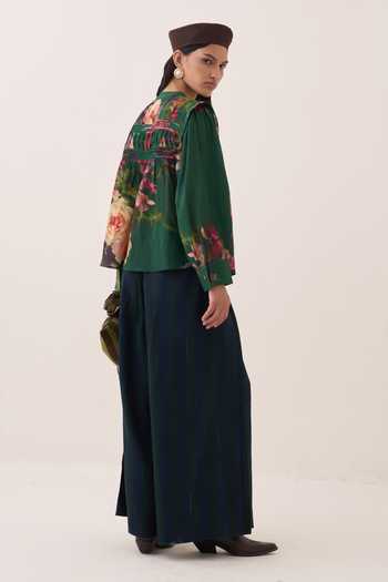 Buy Ofrida Green Cotton Round Neck Rosarium Mystic Top Online at Aza Fashions Buy_Ofrida_Green Cotton Round Neck Rosarium Mystic Top _Online_at_Aza_Fashions