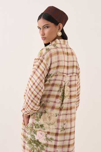 Buy Ofrida Ivory Cotton Collared Neck Jaali Trench Jacket And Pant Co-ord Set Online at Aza Fashions Buy_Ofrida_Ivory Cotton Collared Neck Jaali Trench Jacket And Pant Co-ord Set _Online_at_Aza_Fashions