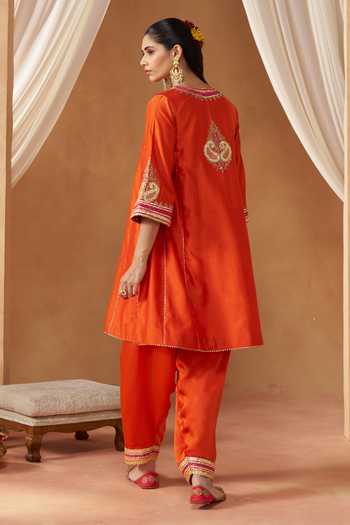 Sheetal Batra Daneen Burnt Orange Choga With Salwar