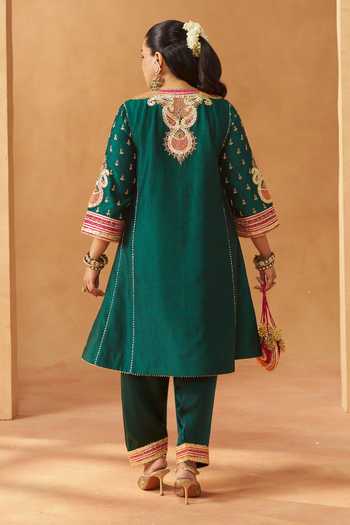 Sheetal Batra Riva Emerald Green Choga With Salwar