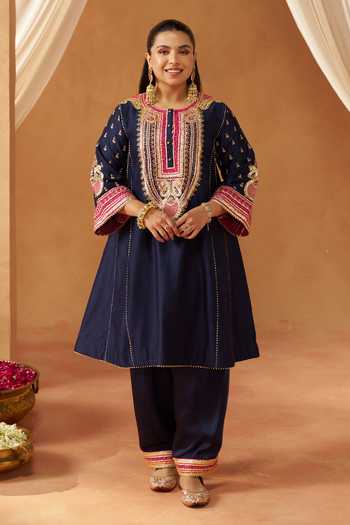 Sheetal Batra Riva Deep Blue Choga With Salwar Set