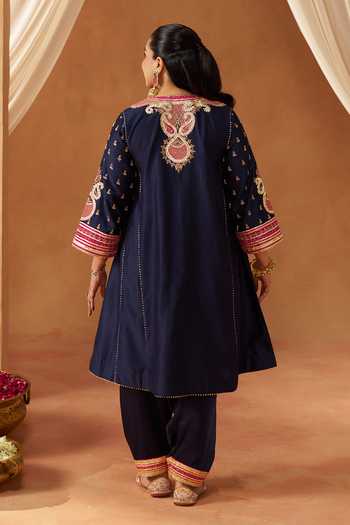 Sheetal Batra Riva Deep Blue Choga With Salwar Set