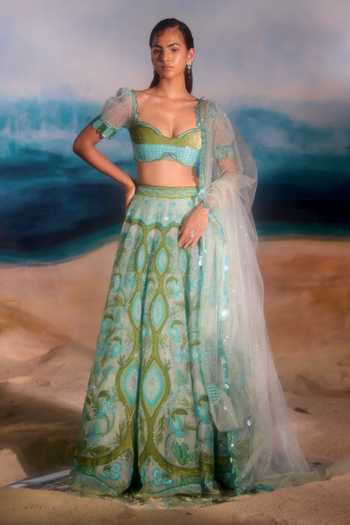 Tuhina Srivastava Toucan Tropical Motif Lehenga Set 