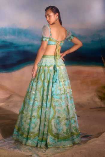 Tuhina Srivastava Toucan Tropical Motif Lehenga Set 