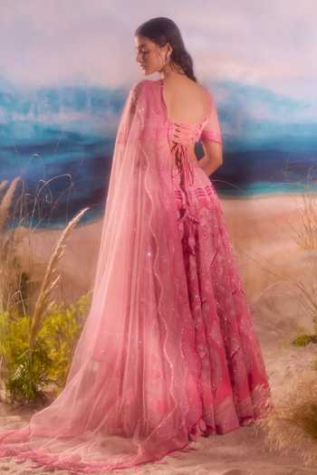 Tuhina Srivastava Parakeet Embroidered Lehenga Set 
