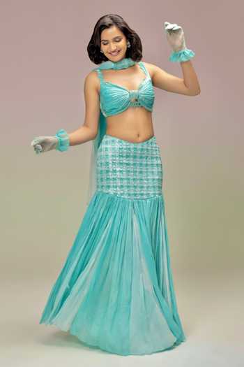 Tuhina Srivastava Blue Silk, Chiffon, Velvet, Tulle Sweetheart Blueberry Embroidered Lehenga Set at Aza Fashions Tuhina Srivastava_Blue Silk, Chiffon, Velvet, Tulle Sweetheart Blueberry Embroidered Lehenga Set _at_Aza_Fashions