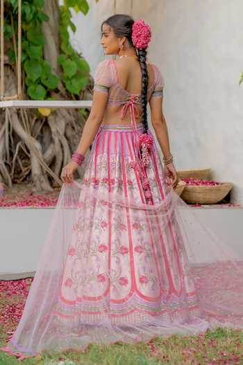 Tuhina Srivastava Koyal Floral Embroidered Lehenga Set 