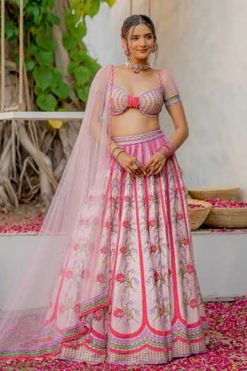 Tuhina Srivastava Koyal Floral Embroidered Lehenga Set 