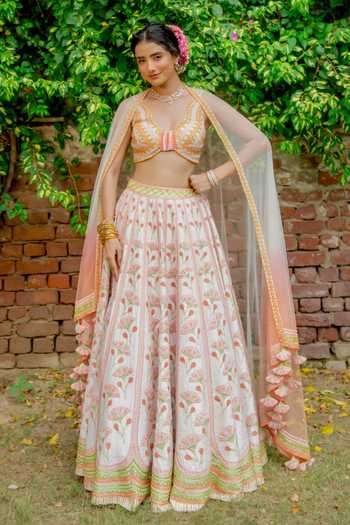 Tuhina Srivastava Hansini Floral Motif Lehenga Set 