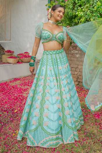Tuhina Srivastava Floral Pattern Lehenga Set 