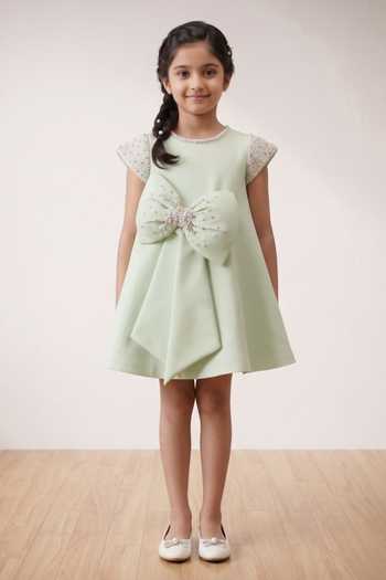Lil Angels Bow Embellished Dress 