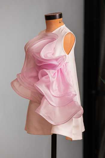 Buy_Lil Angels_White Crepe Organza Ruffle Dress _Online_at_Aza_Fashions