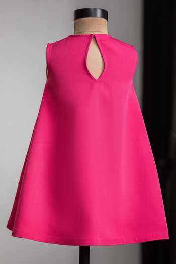 Lil Angels_Pink Crepe Embellished A-line Dress _Online_at_Aza_Fashions
