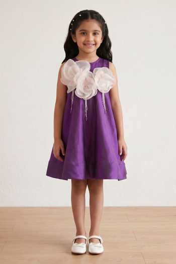 Lil Angels Floral Applique Work Dress 