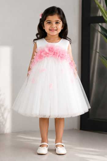 Lil Angels Floral Applique Work Dress 
