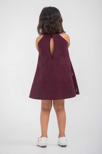 Lil Angels Halter Neck Embellished Dress 