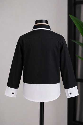 Lil Angels_Black Cotton Giza Shirt _Online_at_Aza_Fashions