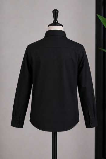 Lil Angels_Black Cotton Embellished Shirt _Online_at_Aza_Fashions