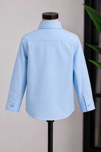 Lil Angels_Blue Cotton Airplane Print Shirt _Online_at_Aza_Fashions