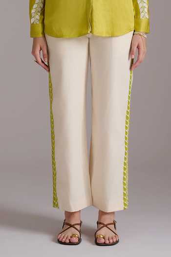 JAYN India Green Satin, Linen, Cotton, Tencel Collared Vaishali Shirt And Pant Co-ord Set at Aza Fashions JAYN India_Green Satin, Linen, Cotton, Tencel Collared Vaishali Shirt And Pant Co-ord Set _at_Aza_Fashions