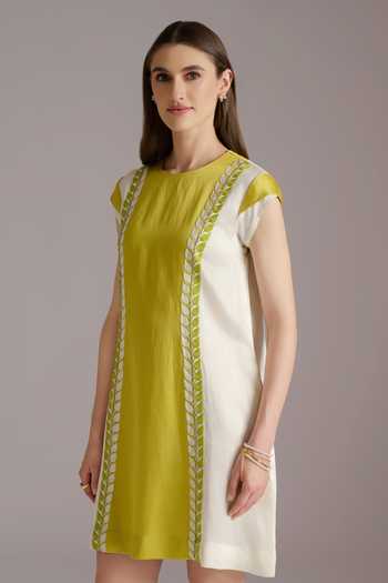JAYN India Color Block Panelled Short Dress 